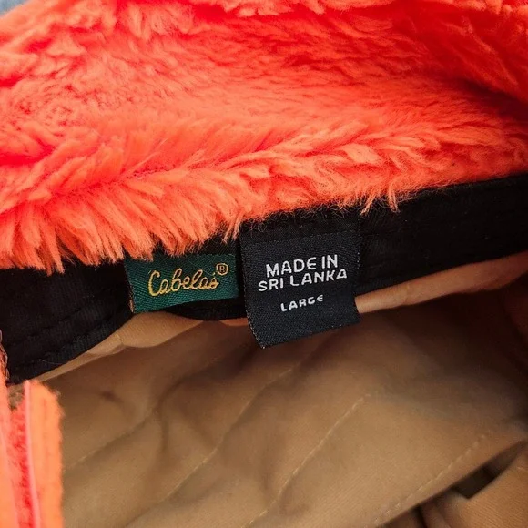 Vintage Cabela's Men's Large Orange Gore-Tex Thinsulate Trapper Hat Hunting Cap - Picture 8 of 9